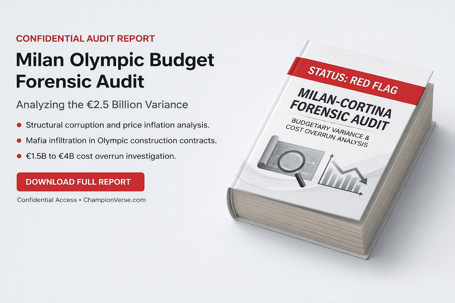 Analyzing the €2.5 Billion Variance – A Forensic Audit of Corruption, Inflation, Mafia Infiltration, and Price Anomaly in the Milan Olympic Budget cover