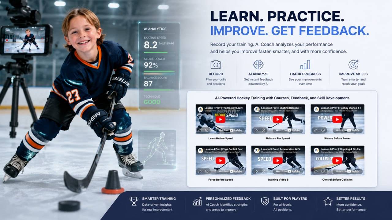 AI hockey coach course visual
