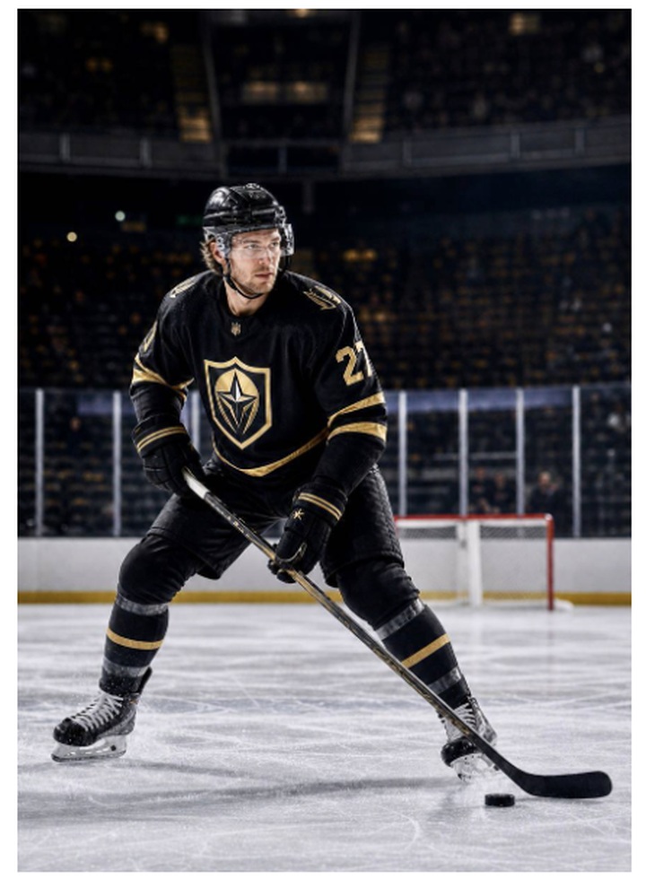 Hockey player ready on the ice