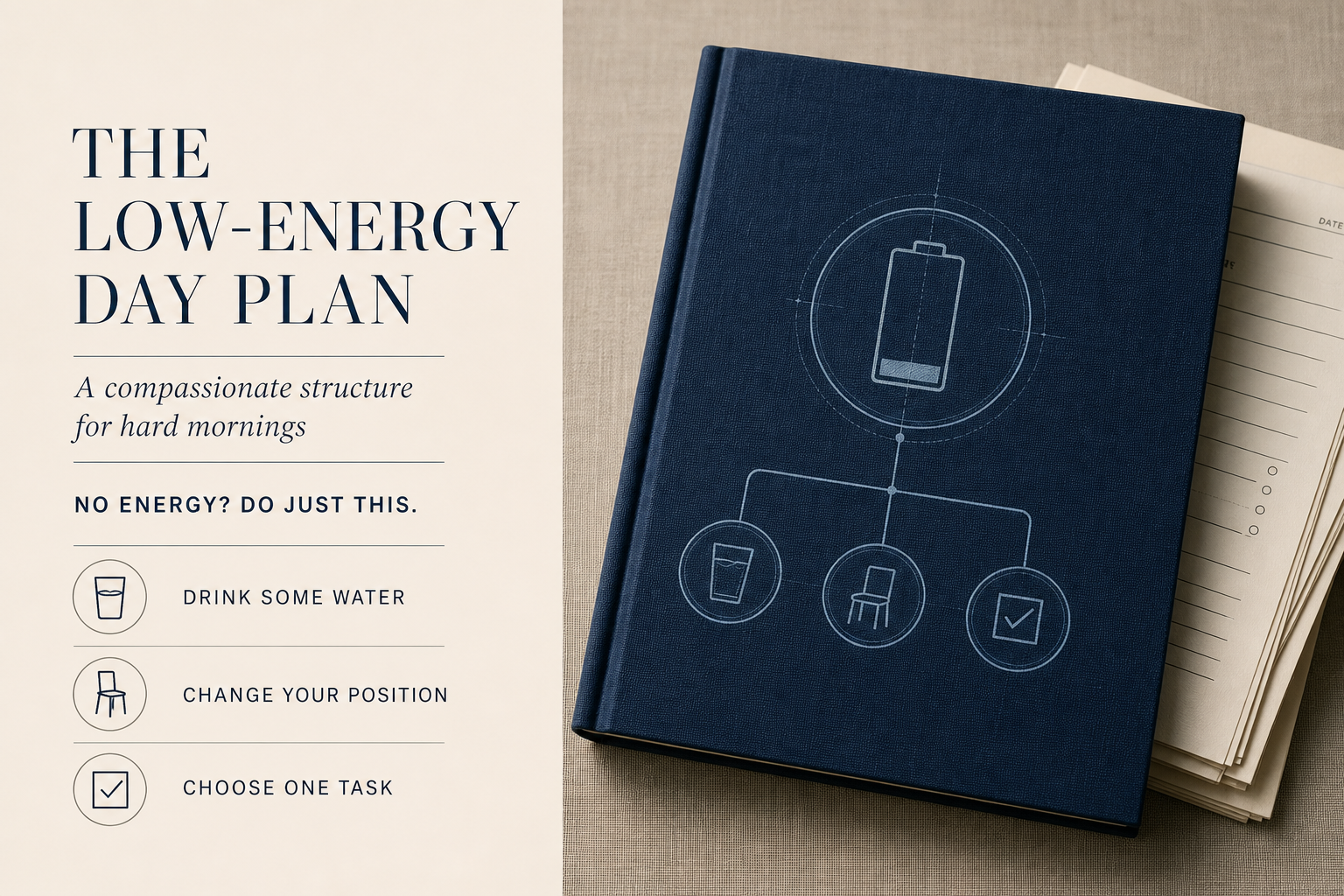 The Low-Energy Day Plan Core edition, free four-page field guide