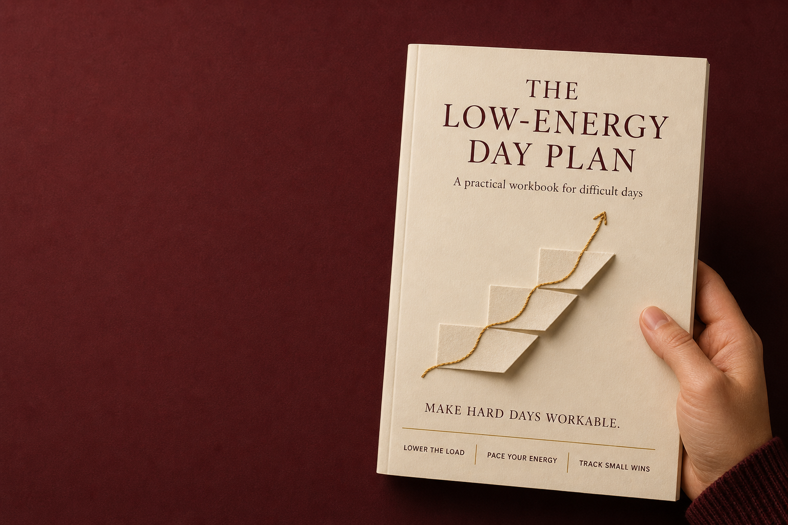 The Low-Energy Day Plan Extended edition, complete fifteen-page visual workbook for $7.99